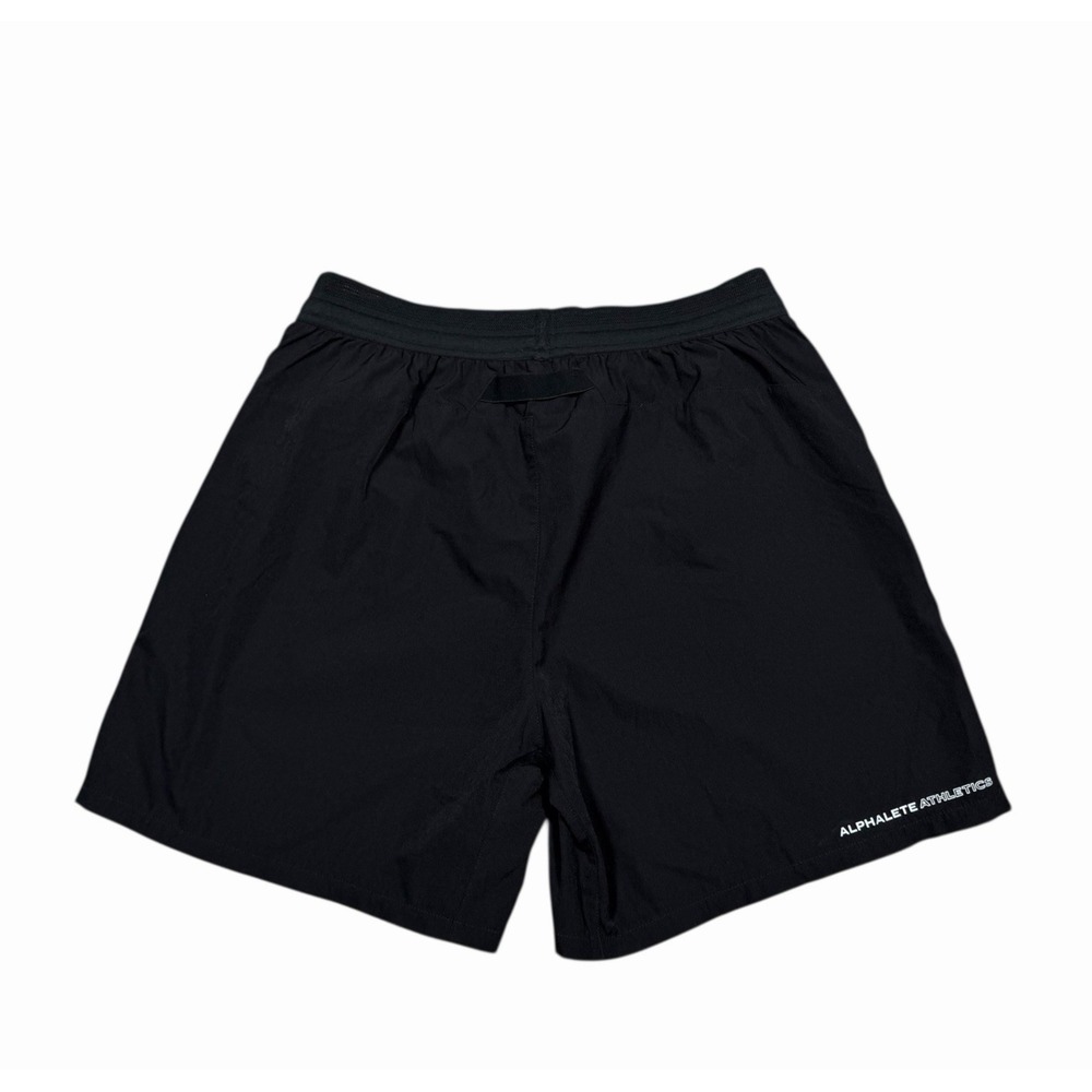 Alphalete Men's Sz M Unlined Reflective Running Black‎ Shorts 5.5'' inseam